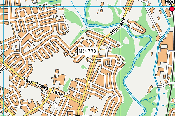 M34 7RB map - OS VectorMap District (Ordnance Survey)