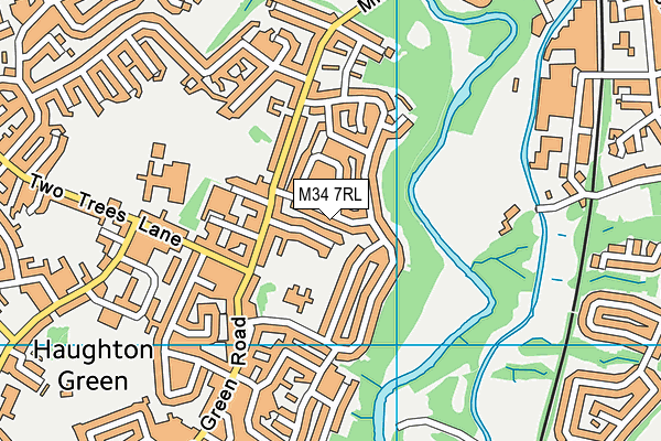 M34 7RL map - OS VectorMap District (Ordnance Survey)