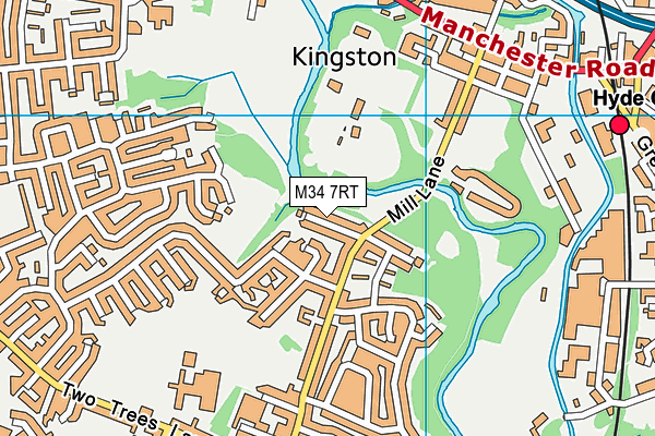 M34 7RT map - OS VectorMap District (Ordnance Survey)