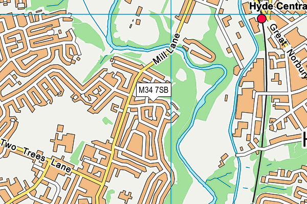 M34 7SB map - OS VectorMap District (Ordnance Survey)