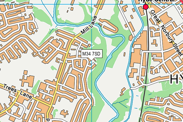 M34 7SD map - OS VectorMap District (Ordnance Survey)