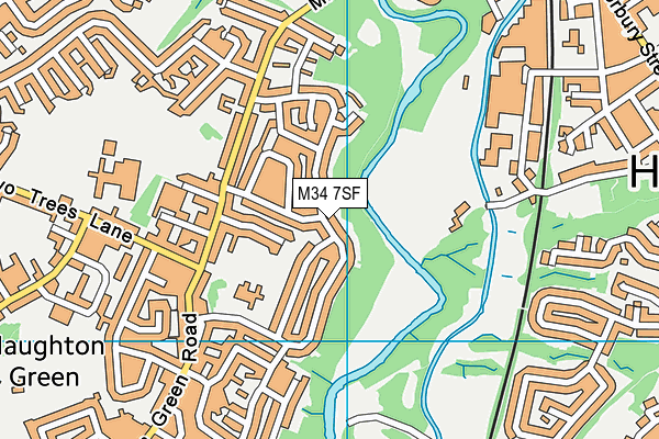 M34 7SF map - OS VectorMap District (Ordnance Survey)