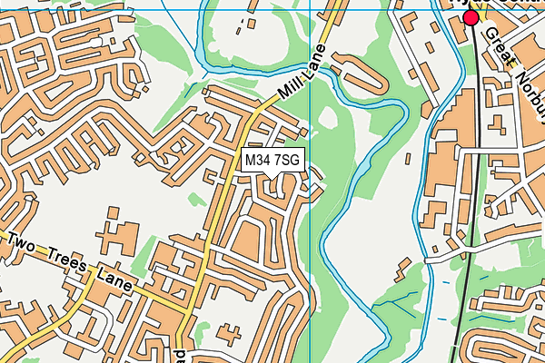 M34 7SG map - OS VectorMap District (Ordnance Survey)