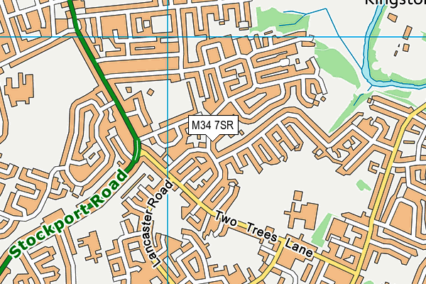 M34 7SR map - OS VectorMap District (Ordnance Survey)