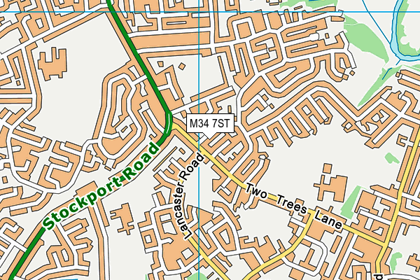 M34 7ST map - OS VectorMap District (Ordnance Survey)