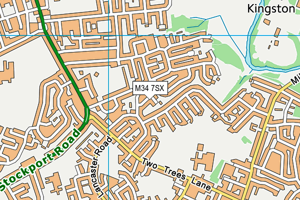 M34 7SX map - OS VectorMap District (Ordnance Survey)