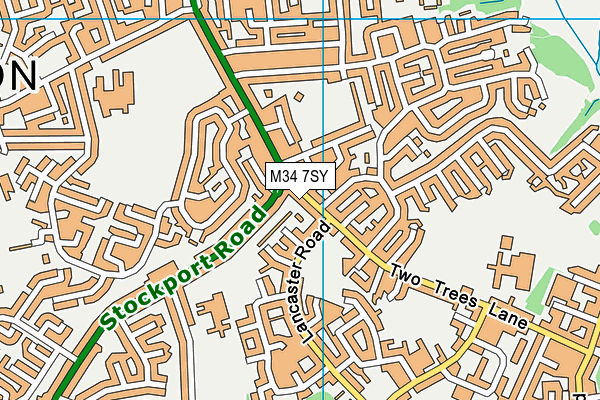 M34 7SY map - OS VectorMap District (Ordnance Survey)