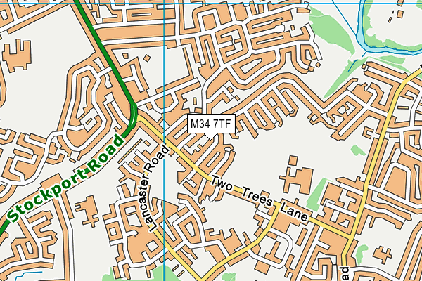 M34 7TF map - OS VectorMap District (Ordnance Survey)