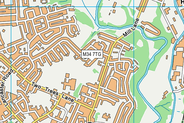 M34 7TG map - OS VectorMap District (Ordnance Survey)