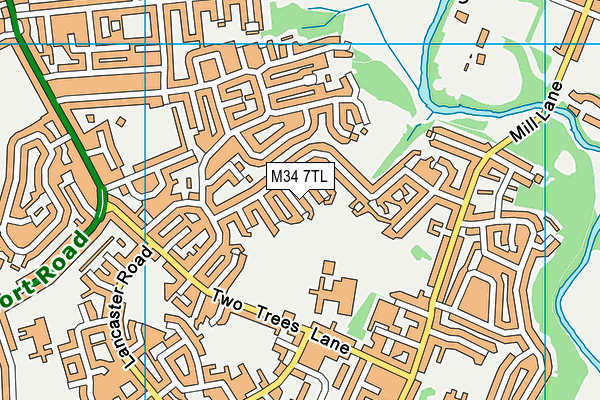 M34 7TL map - OS VectorMap District (Ordnance Survey)
