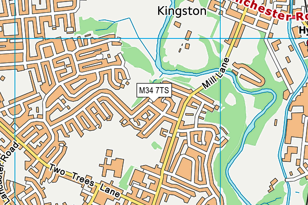 M34 7TS map - OS VectorMap District (Ordnance Survey)