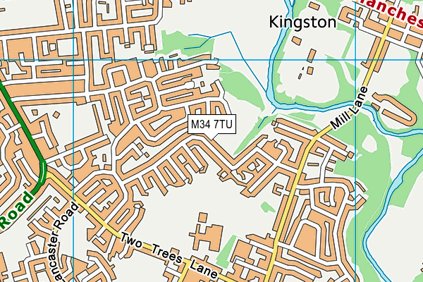 M34 7TU map - OS VectorMap District (Ordnance Survey)