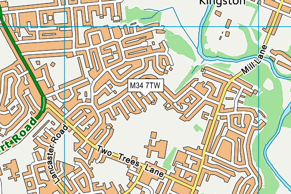 M34 7TW map - OS VectorMap District (Ordnance Survey)