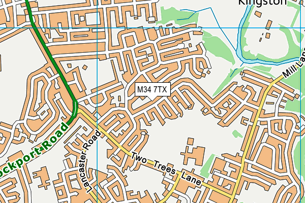 M34 7TX map - OS VectorMap District (Ordnance Survey)