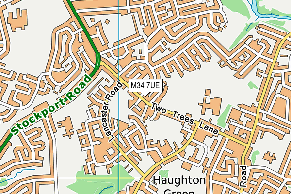M34 7UE map - OS VectorMap District (Ordnance Survey)