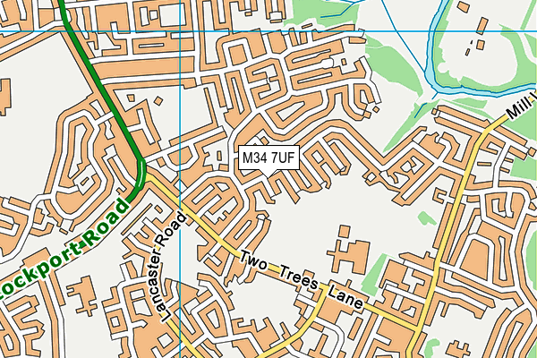 M34 7UF map - OS VectorMap District (Ordnance Survey)