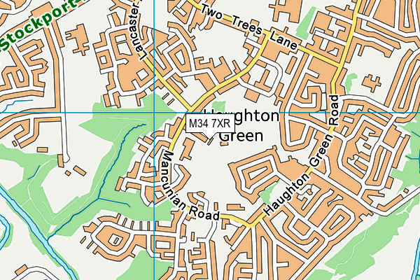 M34 7XR map - OS VectorMap District (Ordnance Survey)