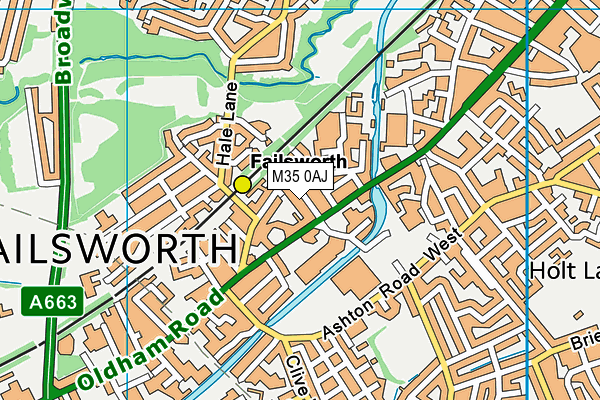 M35 0AJ map - OS VectorMap District (Ordnance Survey)