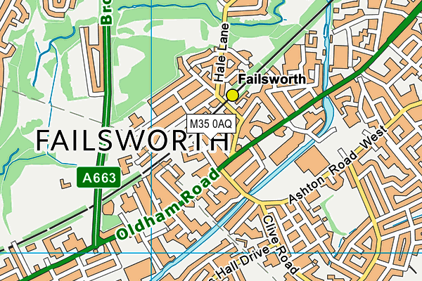 M35 0AQ map - OS VectorMap District (Ordnance Survey)