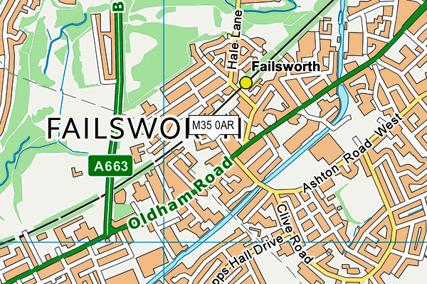 M35 0AR map - OS VectorMap District (Ordnance Survey)