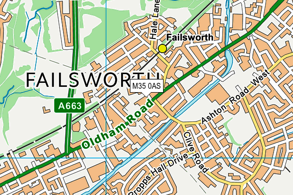 M35 0AS map - OS VectorMap District (Ordnance Survey)