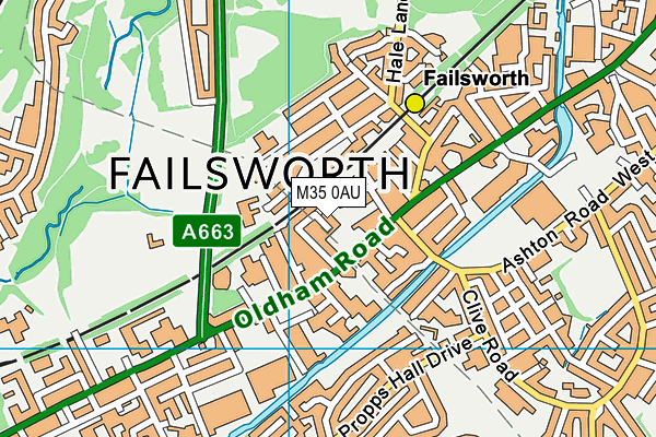 M35 0AU map - OS VectorMap District (Ordnance Survey)