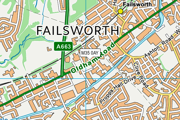 M35 0AY map - OS VectorMap District (Ordnance Survey)