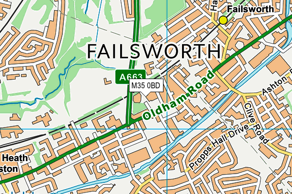 M35 0BD map - OS VectorMap District (Ordnance Survey)