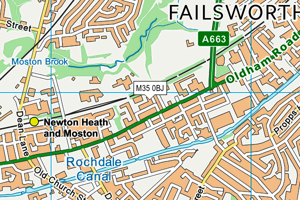 M35 0BJ map - OS VectorMap District (Ordnance Survey)