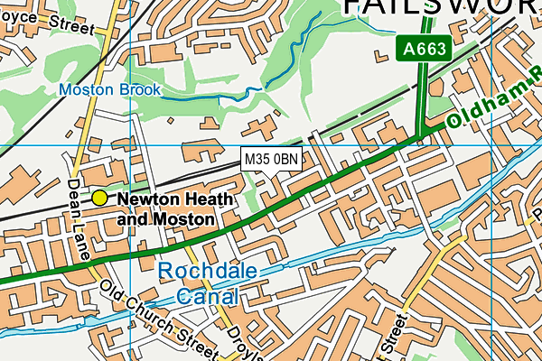 M35 0BN map - OS VectorMap District (Ordnance Survey)