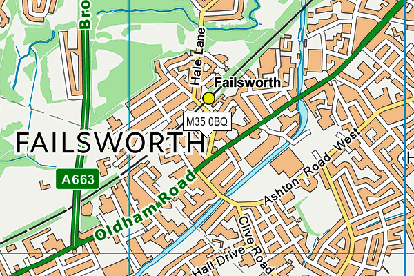 M35 0BQ map - OS VectorMap District (Ordnance Survey)