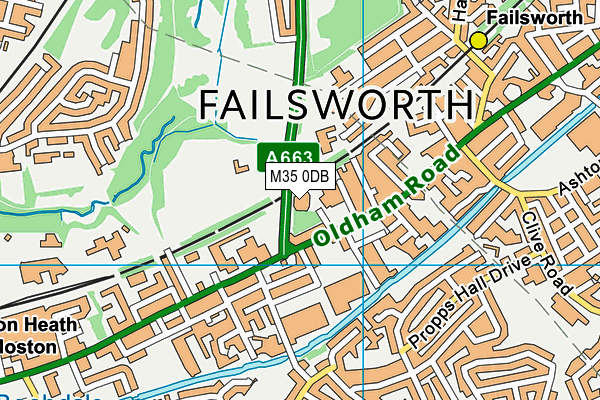 M35 0DB map - OS VectorMap District (Ordnance Survey)