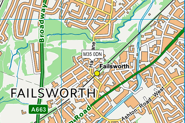 M35 0DN map - OS VectorMap District (Ordnance Survey)