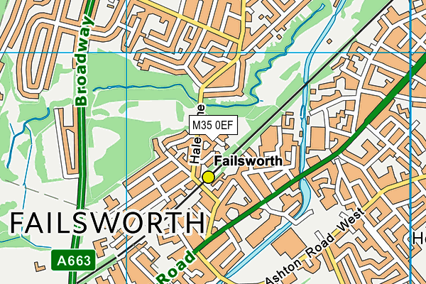 M35 0EF map - OS VectorMap District (Ordnance Survey)