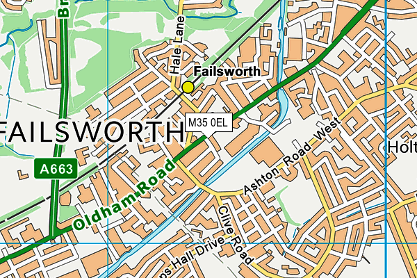 M35 0EL map - OS VectorMap District (Ordnance Survey)