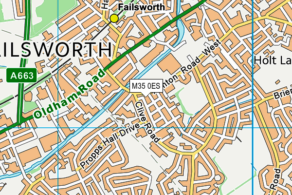 M35 0ES map - OS VectorMap District (Ordnance Survey)