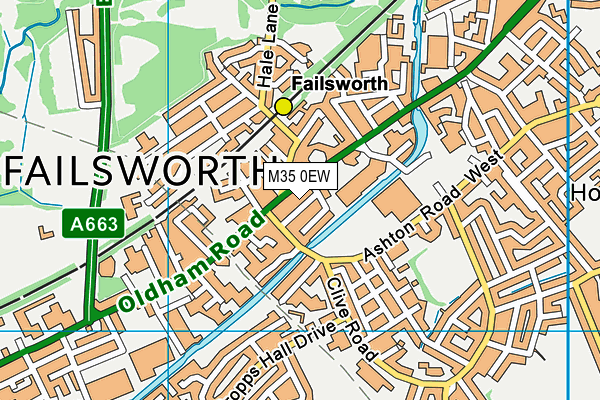 M35 0EW map - OS VectorMap District (Ordnance Survey)