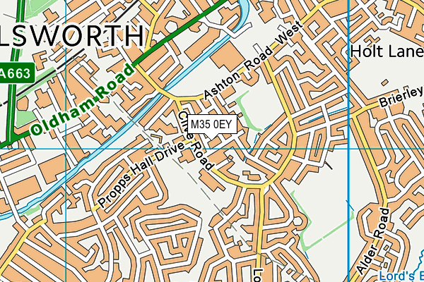 M35 0EY map - OS VectorMap District (Ordnance Survey)