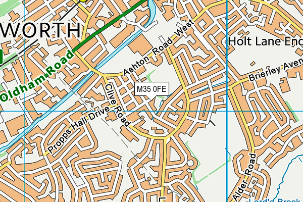 M35 0FE map - OS VectorMap District (Ordnance Survey)