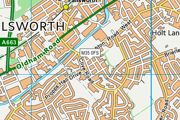 M35 0FS map - OS VectorMap District (Ordnance Survey)