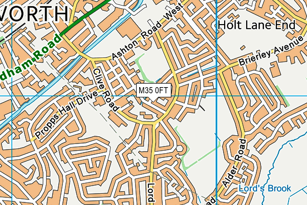 M35 0FT map - OS VectorMap District (Ordnance Survey)