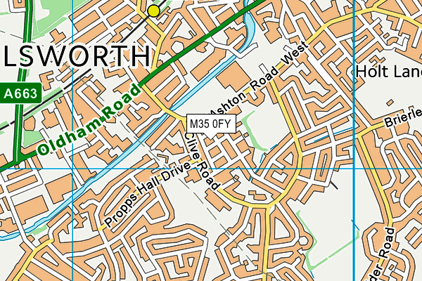 M35 0FY map - OS VectorMap District (Ordnance Survey)