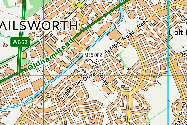 M35 0FZ map - OS VectorMap District (Ordnance Survey)