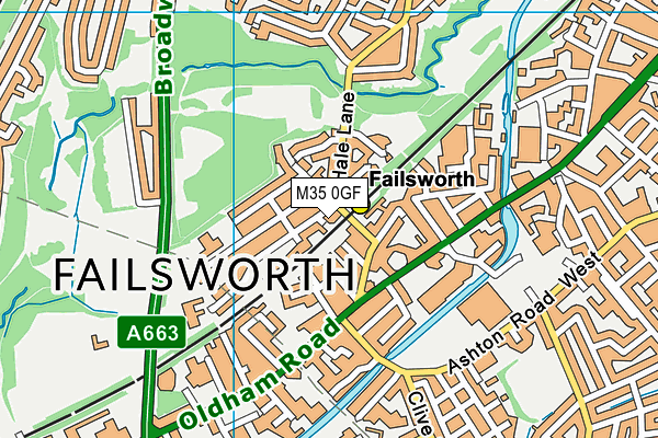 M35 0GF map - OS VectorMap District (Ordnance Survey)