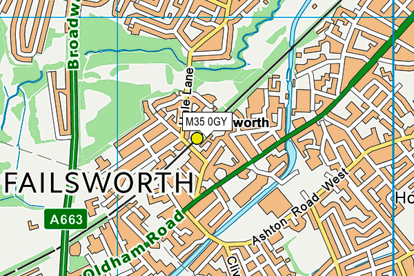 M35 0GY map - OS VectorMap District (Ordnance Survey)