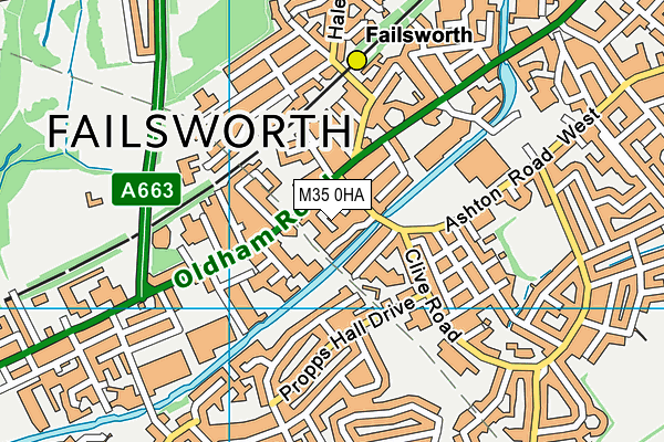 M35 0HA map - OS VectorMap District (Ordnance Survey)