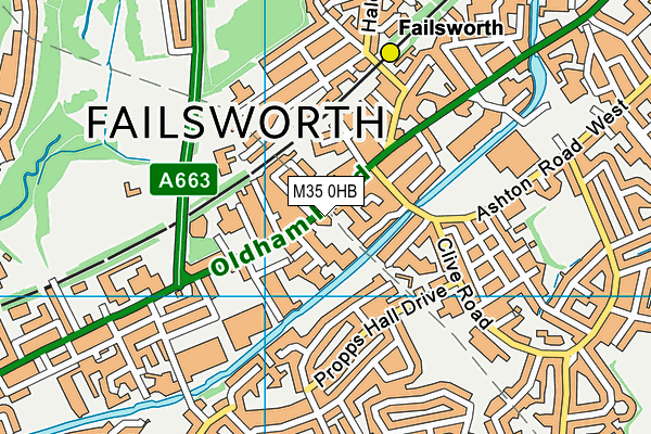 M35 0HB map - OS VectorMap District (Ordnance Survey)