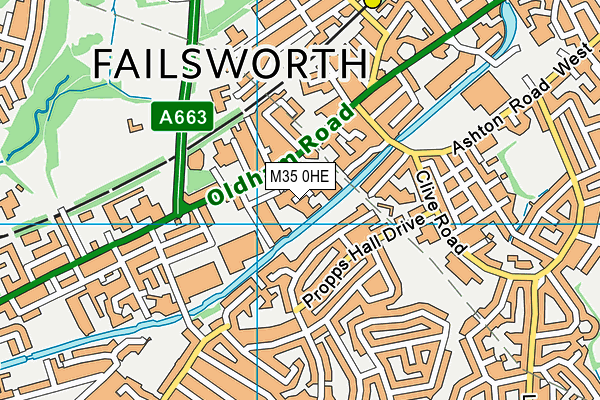 M35 0HE map - OS VectorMap District (Ordnance Survey)