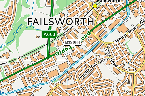 M35 0HH map - OS VectorMap District (Ordnance Survey)