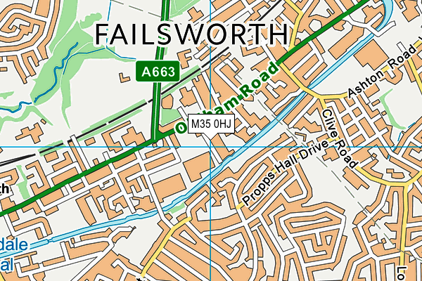 M35 0HJ map - OS VectorMap District (Ordnance Survey)